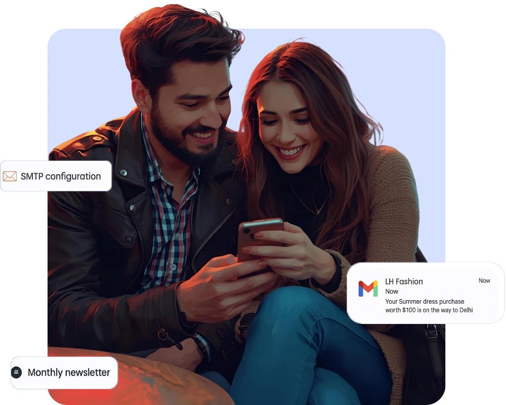 Illustration of an email inbox with notifications