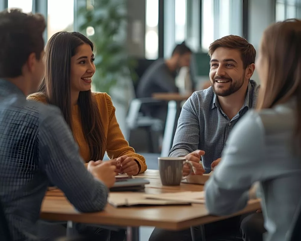 Illustration of a diverse team working together